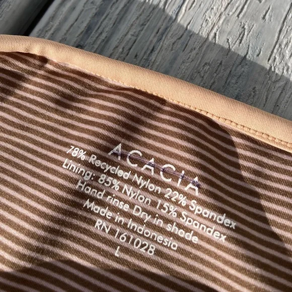 ACACIA - Free People Clove Piped Oxford Bikini Bottom - L - Picture 13 of 16